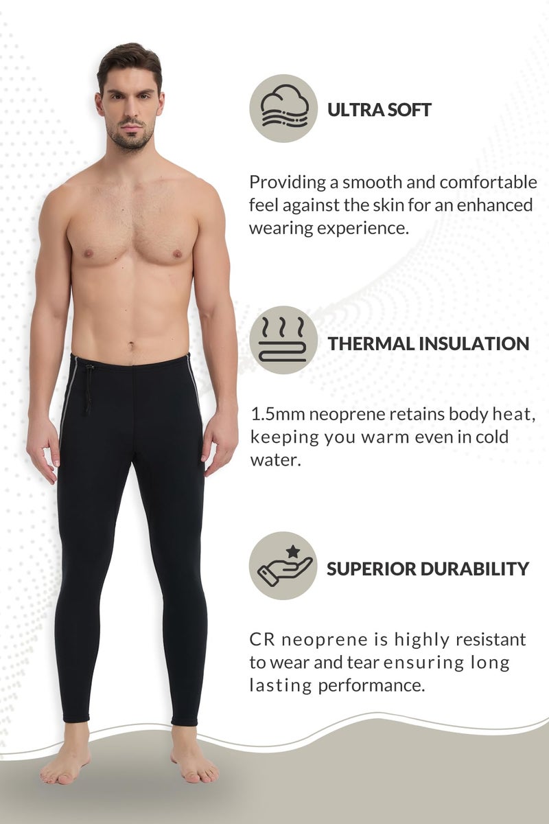 Lemorecn Wetsuit Pants Men 1.5mm Neoprene for Swimming Canoeing Snorkeling Scuba Kayaking(1011-3XL) - Image 3